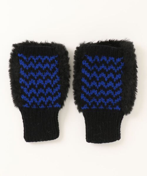 チャイハネ（チャイハネ）の「【チャイハネ】ファファアームカバー ニットグローブ（手袋・レディース・ブラック×ブルー/ナチュラル/ホワイト系その他・FREE）」の9枚目の写真