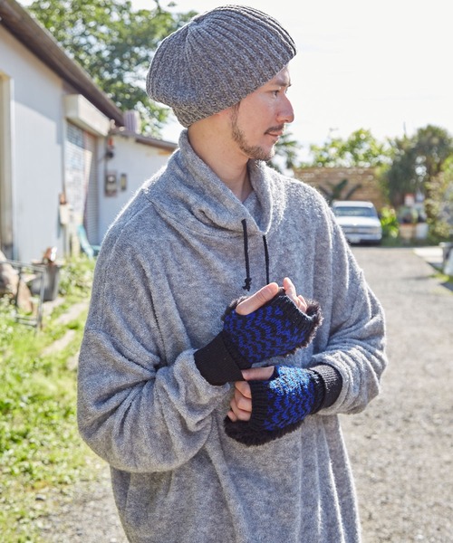 チャイハネ（チャイハネ）の「【チャイハネ】ファファアームカバー ニットグローブ（手袋・レディース・ブラック×ブルー/ナチュラル/ホワイト系その他・FREE）」の11枚目の写真