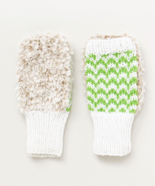 チャイハネ（チャイハネ）の「【チャイハネ】ファファアームカバー ニットグローブ（手袋・レディース・ブラック×ブルー/ナチュラル/ホワイト系その他・FREE）」の13枚目の写真