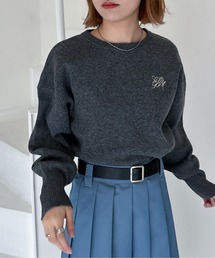 EPIMI E'PIMMY | 【ハンドウォッシャブル】スウェットライク刺繍ロゴニット(ニット/セーター)