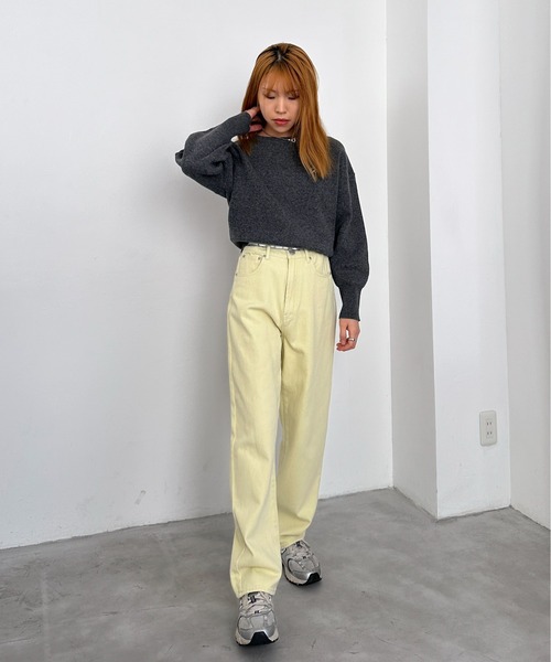 EPIMI E'PIMMY（エピミエピミー）の「【ハンドウォッシャブル】スウェットライク刺繍ロゴニット（ニット/セーター・レディース・杢グレー/ピンクベージュ/オフホワイト/チャコールグレー・MEDIUM）」の17枚目の写真