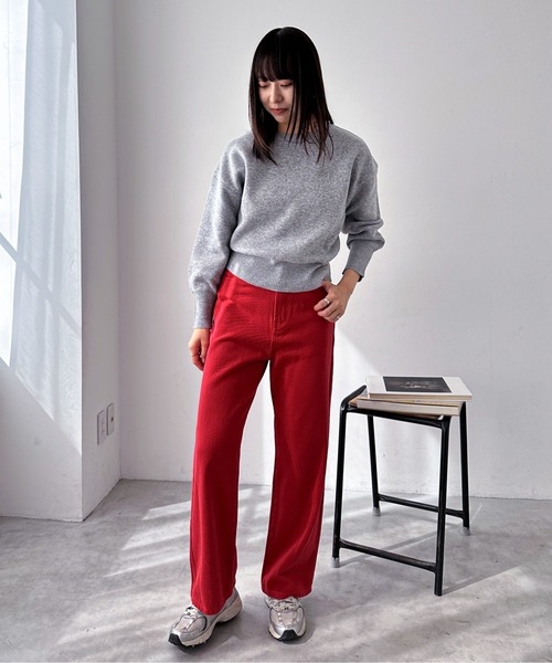 EPIMI E'PIMMY（エピミエピミー）の「【ハンドウォッシャブル】スウェットライク刺繍ロゴニット（ニット/セーター・レディース・杢グレー/ピンクベージュ/オフホワイト/チャコールグレー・MEDIUM）」の22枚目の写真