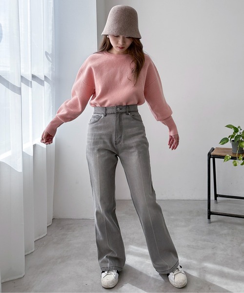 EPIMI E'PIMMY（エピミエピミー）の「【ハンドウォッシャブル】スウェットライク刺繍ロゴニット（ニット/セーター・レディース・杢グレー/ピンクベージュ/オフホワイト/チャコールグレー・MEDIUM）」の20枚目の写真