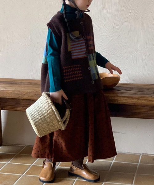 aimoha(アイモハ)の「【aimoha-KIDS-】子供服 かわいい編みベスト(ベスト・キッズ・ベージュ/チョコ・90/100/110/120/130/140/150)」の7枚目の写真