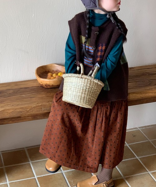 aimoha(アイモハ)の「【aimoha-KIDS-】子供服 かわいい編みベスト(ベスト・キッズ・ベージュ/チョコ・90/100/110/120/130/140/150)」の9枚目の写真