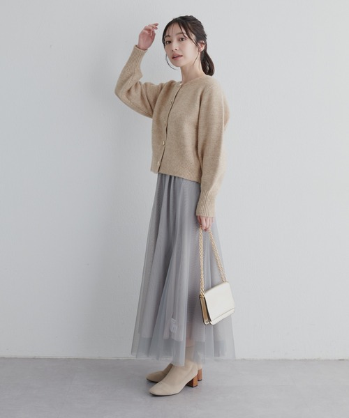 natural couture(ナチュラルクチュール)の「2WAYリバーシブルチュールスカート(スカート・レディース・オフホワイト/ブラウン/ピンク/グレー/ブラック・LARGE/MEDIUM)」の4枚目の写真