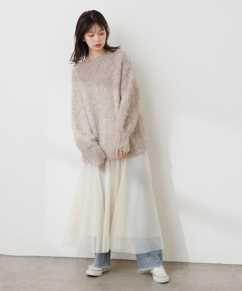 natural couture(ナチュラルクチュール)の「2WAYリバーシブルチュールスカート(スカート・レディース・オフホワイト/ブラウン/ピンク/グレー/ブラック・LARGE/MEDIUM)」の21枚目の写真