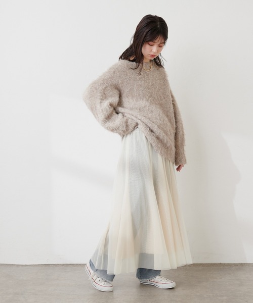 natural couture(ナチュラルクチュール)の「2WAYリバーシブルチュールスカート(スカート・レディース・オフホワイト/ブラウン/ピンク/グレー/ブラック・LARGE/MEDIUM)」の22枚目の写真