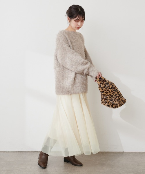 natural couture(ナチュラルクチュール)の「2WAYリバーシブルチュールスカート(スカート・レディース・オフホワイト/ブラウン/ピンク/グレー/ブラック・LARGE/MEDIUM)」の16枚目の写真