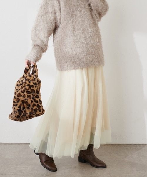 natural couture(ナチュラルクチュール)の「2WAYリバーシブルチュールスカート(スカート・レディース・オフホワイト/ブラウン/ピンク/グレー/ブラック・LARGE/MEDIUM)」の13枚目の写真