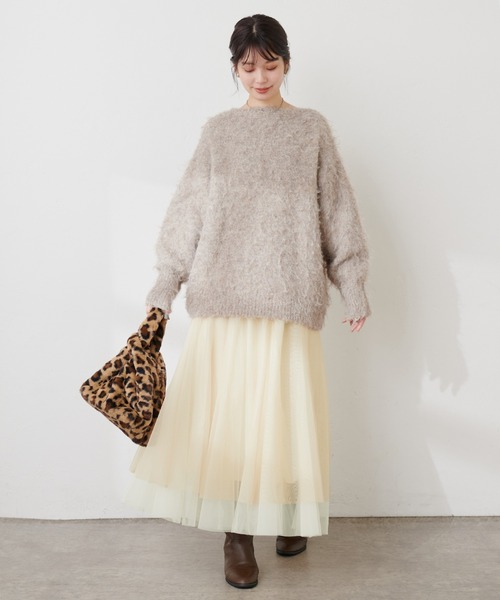 natural couture(ナチュラルクチュール)の「2WAYリバーシブルチュールスカート(スカート・レディース・オフホワイト/ブラウン/ピンク/グレー/ブラック・LARGE/MEDIUM)」の19枚目の写真