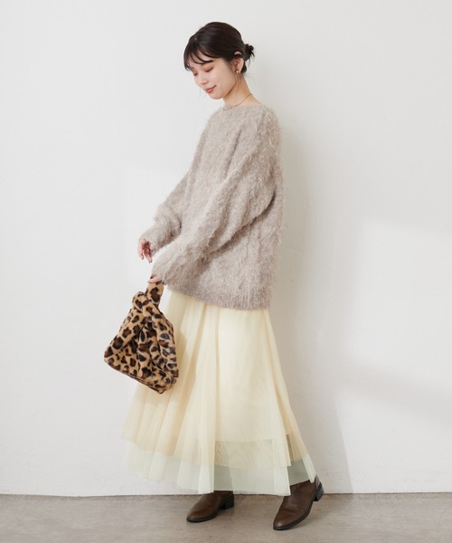 natural couture(ナチュラルクチュール)の「2WAYリバーシブルチュールスカート(スカート・レディース・オフホワイト/ブラウン/ピンク/グレー/ブラック・LARGE/MEDIUM)」の20枚目の写真