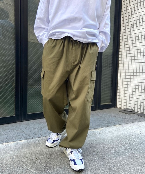 DC(ディーシー)の「DC/ディーシー カーゴパンツ デニム ワイドシルエット リラックスシルエット DPT241005(カーゴパンツ・メンズ・オリーブ/ライトブルー/スミクロ・L/M/XL)」の9枚目の写真