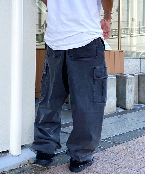 DC(ディーシー)の「DC/ディーシー カーゴパンツ デニム ワイドシルエット リラックスシルエット DPT241005(カーゴパンツ・メンズ・オリーブ/ライトブルー/スミクロ・L/M/XL)」の5枚目の写真