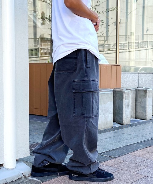 DC(ディーシー)の「DC/ディーシー カーゴパンツ デニム ワイドシルエット リラックスシルエット DPT241005(カーゴパンツ・メンズ・オリーブ/ライトブルー/スミクロ・L/M/XL)」の6枚目の写真