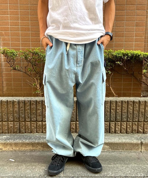 DC(ディーシー)の「DC/ディーシー カーゴパンツ デニム ワイドシルエット リラックスシルエット DPT241005(カーゴパンツ・メンズ・オリーブ/ライトブルー/スミクロ・L/M/XL)」の17枚目の写真