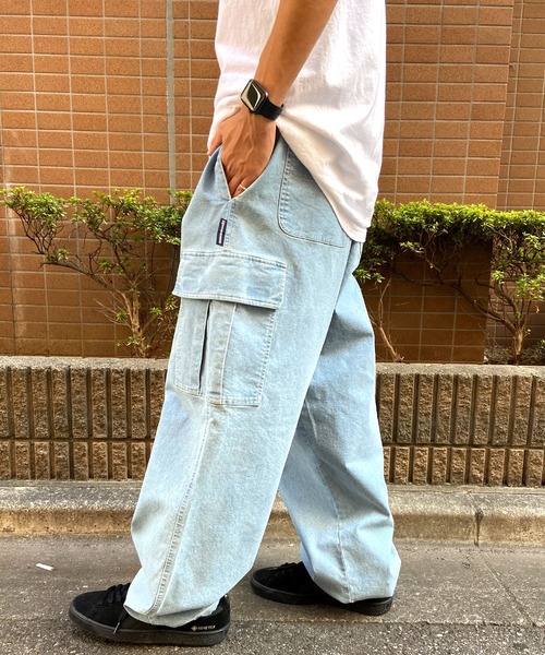 DC(ディーシー)の「DC/ディーシー カーゴパンツ デニム ワイドシルエット リラックスシルエット DPT241005(カーゴパンツ・メンズ・オリーブ/ライトブルー/スミクロ・L/M/XL)」の18枚目の写真