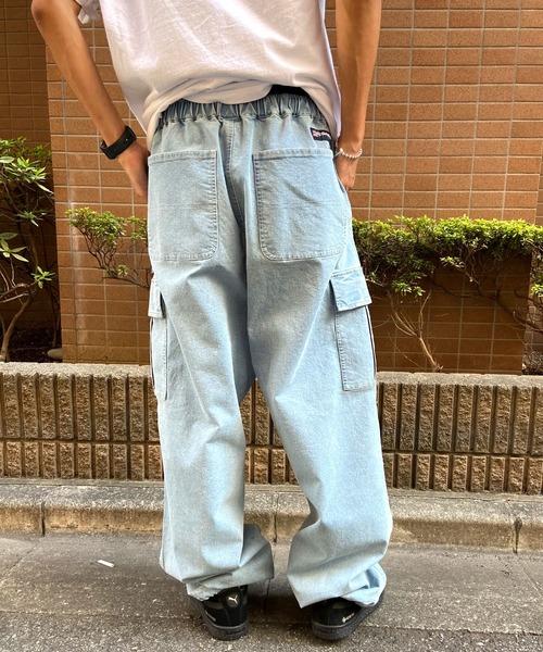 DC(ディーシー)の「DC/ディーシー カーゴパンツ デニム ワイドシルエット リラックスシルエット DPT241005(カーゴパンツ・メンズ・オリーブ/ライトブルー/スミクロ・L/M/XL)」の20枚目の写真