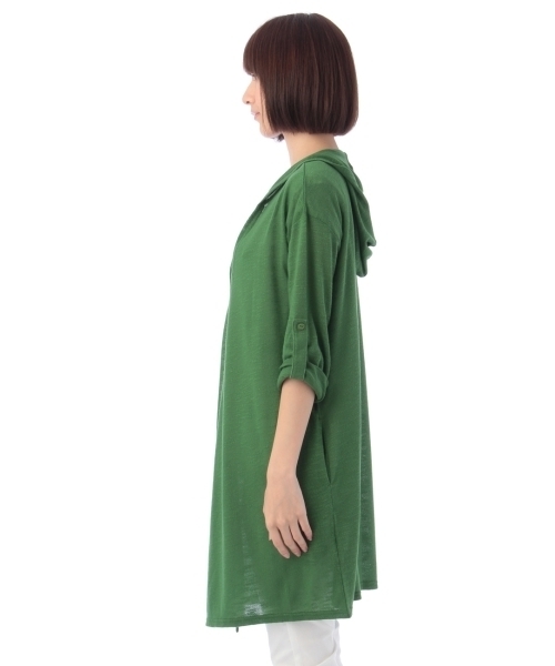 grove(グローブ)の「スラブフーデットロングカーディガン(カーディガン/ボレロ・レディース・ホワイト/グリーン/ベージュ/ブルー・02/03)」の5枚目の写真