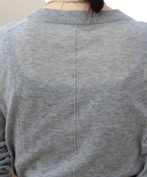 THE SHINZONE（ザ　シンゾーン）の「THE SHINZONE/シンゾーン　コットンカシミアシアーニット　COTTON CASHMERE SHEER KNIT　24SMSNI02（ニット/セーター・レディース・グレー/ネイビー・FREE）」の8枚目の写真