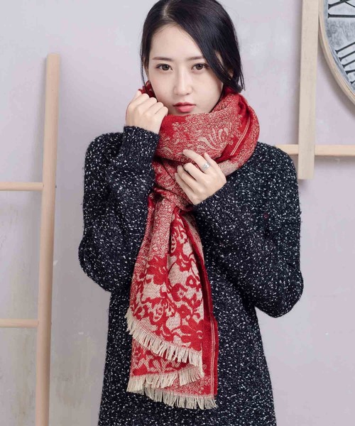 PARKS TOKYO SELECT(パークストウキョウセレクト)の「(nii)花柄刺繍ストール(ストール/ショール・レディース・ネイビー系/チャコールグレー/ベージュ/アイボリー/ブラック/ワインレッド・FREE)」の20枚目の写真