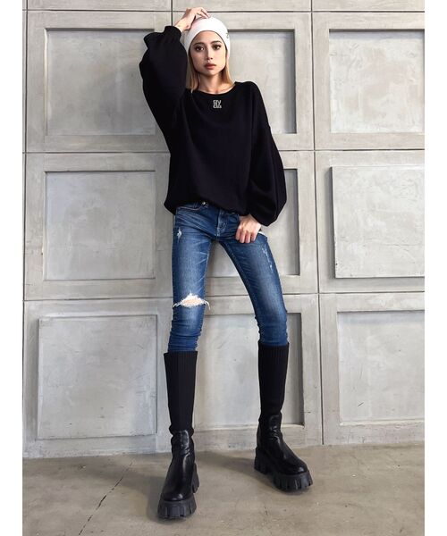 GYDA(ジェイダ)の「Square gyda LOOSE ニットトップス(ニット/セーター・レディース・オフホワイト/ミント/ブラック/ピンク・FREE)」の17枚目の写真