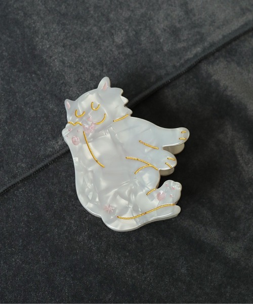 ダルメシアン柄♡猫ちゃんのヘアクリップ♡