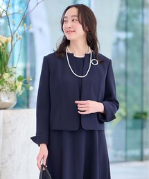 UNTITLED | 【セレモニー／セットアップ可能／洗える】トリアセダブルクロス ノーカラージャケット(ノーカラージャケット)