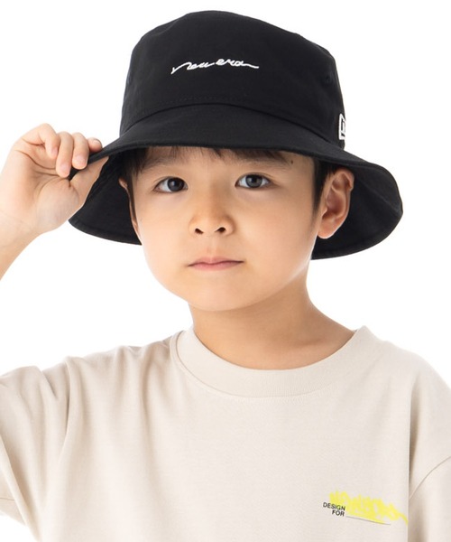 NEW ERA（ニューエラ）の「ニューエ ラキッズ バケットハット 手書き風ロゴ（ハット・キッズ・ブラック/ベージュ・S/M/M/L/L/XL）」の7枚目の写真