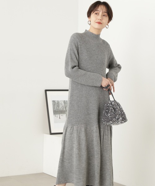 N.（N. Natural Beauty Basic）（エヌエヌナチュラルビューティーベーシック）の「◆ティアードニットワンピース（ワンピース・レディース・ブラック/杢グレー・MEDIUM）」の11枚目の写真