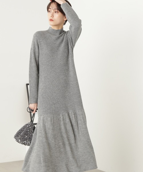 N.（N. Natural Beauty Basic）（エヌエヌナチュラルビューティーベーシック）の「◆ティアードニットワンピース（ワンピース・レディース・ブラック/杢グレー・MEDIUM）」の16枚目の写真