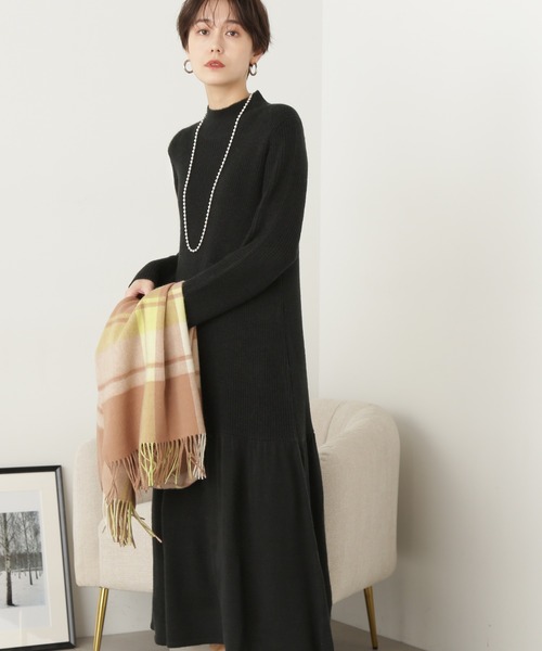 N.（N. Natural Beauty Basic）（エヌエヌナチュラルビューティーベーシック）の「◆ティアードニットワンピース（ワンピース・レディース・ブラック/杢グレー・MEDIUM）」の3枚目の写真