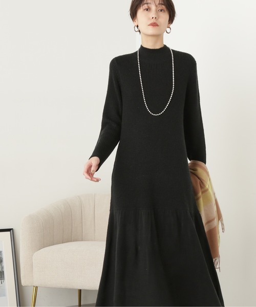 N.（N. Natural Beauty Basic）（エヌエヌナチュラルビューティーベーシック）の「◆ティアードニットワンピース（ワンピース・レディース・ブラック/杢グレー・MEDIUM）」の8枚目の写真