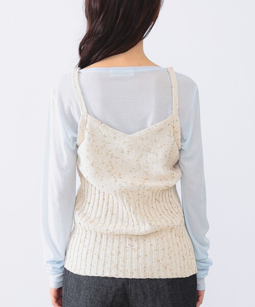 Demi-Luxe BEAMS ヘルシーニットキャミソール オフホワイト 新品 ヘルシー ニット キャミソール .M（キャミソール）｜Demi-Luxe