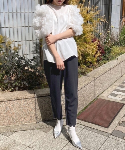 DONOBAN（ドノバン）の「裾スカラップパンツ（スラックス・レディース・ブラック/ネイビー/グレー/アイボリー・LONG/SHORT/MEDIUM）」の20枚目の写真