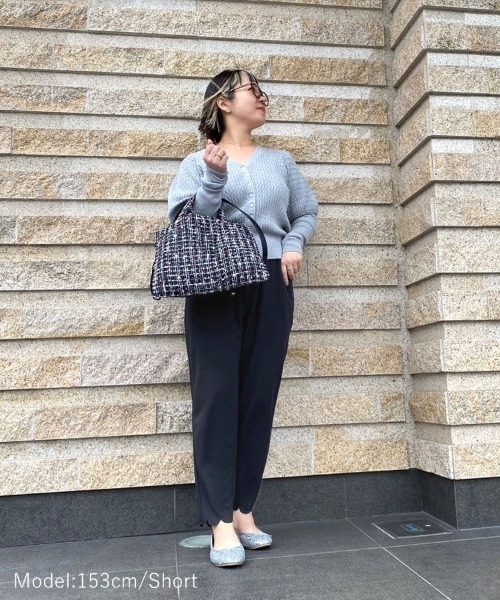 DONOBAN（ドノバン）の「裾スカラップパンツ（スラックス・レディース・ブラック/ネイビー/グレー/アイボリー・LONG/SHORT/MEDIUM）」の22枚目の写真