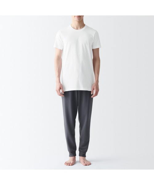 無印良品（ムジルシリョウヒン）の「紳士　脇に縫い目のない　２枚組　クルーネック半袖Ｔシャツ（インナーウェア/肌着・メンズ・ホワイト/ブラック・XS/XL/S/M/L）」の3枚目の写真