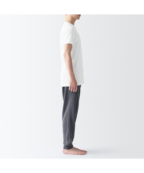 無印良品（ムジルシリョウヒン）の「紳士　脇に縫い目のない　２枚組　クルーネック半袖Ｔシャツ（インナーウェア/肌着・メンズ・ホワイト/ブラック・XS/XL/S/M/L）」の4枚目の写真