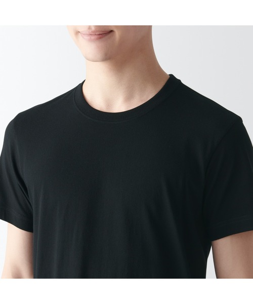 無印良品（ムジルシリョウヒン）の「紳士　脇に縫い目のない　２枚組　クルーネック半袖Ｔシャツ（インナーウェア/肌着・メンズ・ホワイト/ブラック・XS/XL/S/M/L）」の13枚目の写真