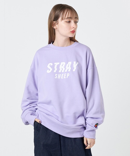 STRAY SHEEP(ストレイシープ)の「【STRAY SHEEP/ストレイシープ】バグデザイングラフィック・クルーネックスウェット/トレーナー(スウェット・レディース・ホワイト/ブラック/パープル・MEDIUM/LARGE)」の3枚目の写真