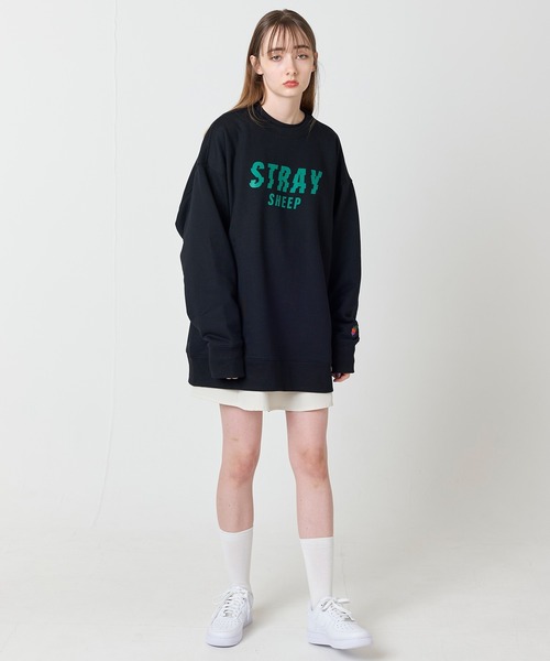 STRAY SHEEP(ストレイシープ)の「【STRAY SHEEP/ストレイシープ】バグデザイングラフィック・クルーネックスウェット/トレーナー(スウェット・レディース・ホワイト/ブラック/パープル・MEDIUM/LARGE)」の10枚目の写真