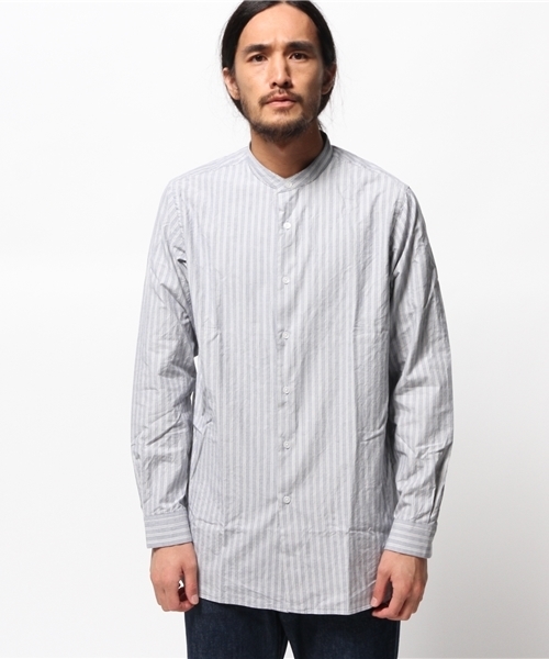 ivory court（アイボリーコート）の「ブルーストライプ バンドカラーシャツ◆（シャツ/ブラウス・メンズ・ホワイト/ブルー・36/38/40）」の8枚目の写真