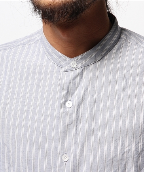 ivory court（アイボリーコート）の「ブルーストライプ バンドカラーシャツ◆（シャツ/ブラウス・メンズ・ホワイト/ブルー・36/38/40）」の11枚目の写真