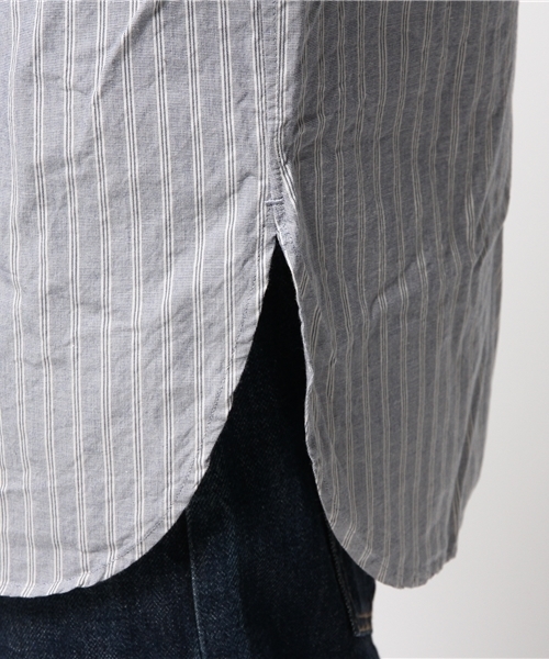 ivory court（アイボリーコート）の「ブルーストライプ バンドカラーシャツ◆（シャツ/ブラウス・メンズ・ホワイト/ブルー・36/38/40）」の4枚目の写真