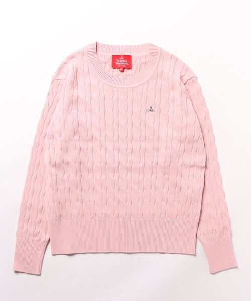 Vivienne Westwood（ヴィヴィアンウエストウッド）の「ｵｰｶﾞﾆｯｸｺｯﾄﾝｹｰﾌﾞﾙｸﾙｰﾈｯｸﾄｯﾌﾟ（ニット/セーター・レディース・ピンク/ブラック/サックスブルー/グレー・FREE）」の4枚目の写真