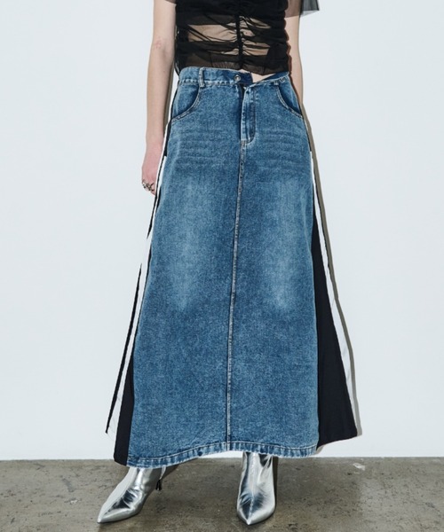 AIC.（エーアイシー）の「デニムリメイクロングスカート（スカート・レディース・ネイビー/ブラック・FREE）」の16枚目の写真