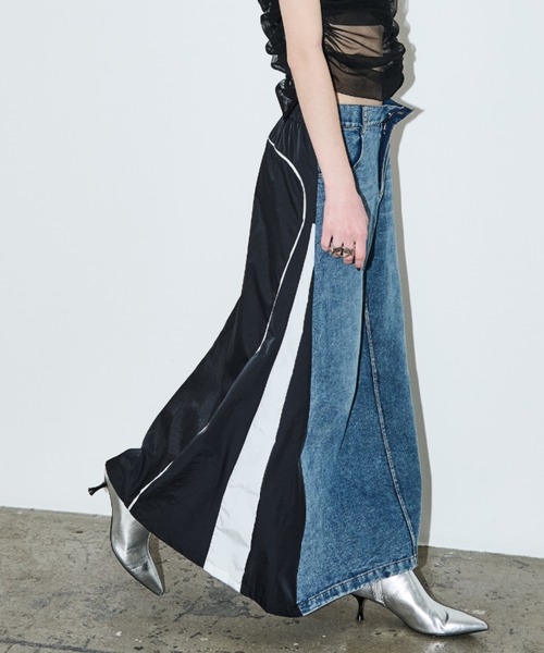 AIC.（エーアイシー）の「デニムリメイクロングスカート（スカート