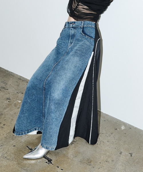 AIC.（エーアイシー）の「デニムリメイクロングスカート（スカート