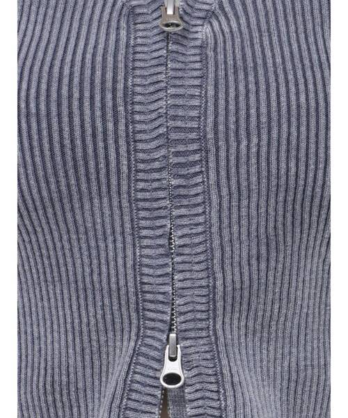 GYDA（ジェイダ）の「ハーフスリーブブリーチ Wファスナーリブニットトップス（Tシャツ/カットソー・レディース・ネイビー/ベージュ/オフホワイト・FREE）」の19枚目の写真