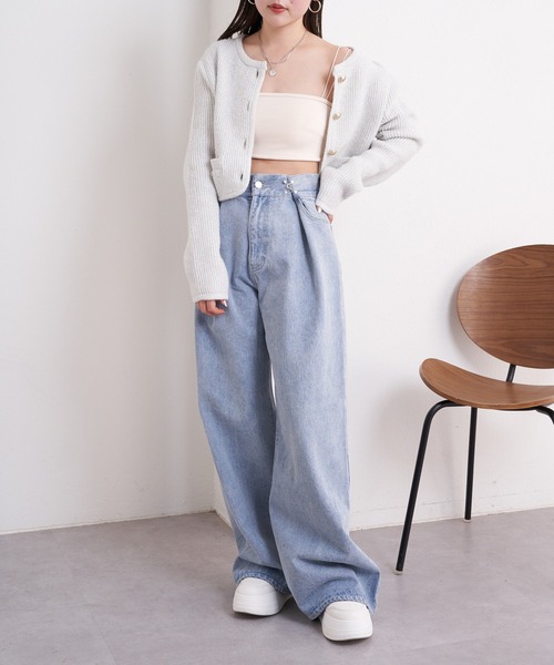 Chico(チコ)の「【2サイズ展開/2024SS】パット付バックデザインベアトップ(キャミソール・レディース・ブラック/ライトベージュ/グレー/ホワイト・0/1)」の20枚目の写真